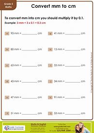 Image result for mm and Cm Worksheet