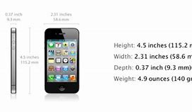 Image result for iPhone 4S Size