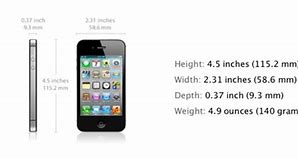 Image result for Height of iPhone 4