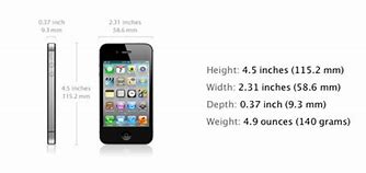 Image result for iPhone 4 Hight and Wieth