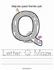 Image result for Letter Q Maze Worksheet