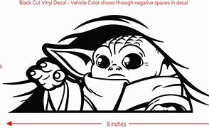 Image result for Baby Yoda Decal Black and White