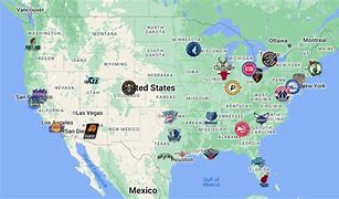 Image result for Map of All NBA Teams