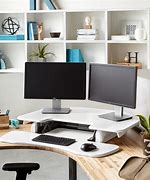 Image result for Dual Monitor Corner Desk