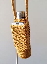 Image result for Crochet Water Bottle Holder with Phone Pocket