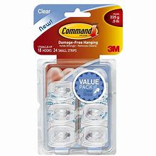 Image result for Command Strips Clear Hooks