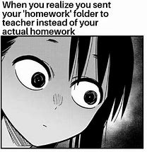 Image result for Homework Funny Anime Memes