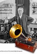 Image result for Thomas Edison with the Record Player