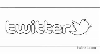 Image result for Twitter Logo Black and White Sketched