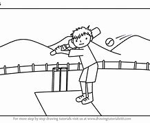 Image result for Kids Playing Cricket Line Drawing