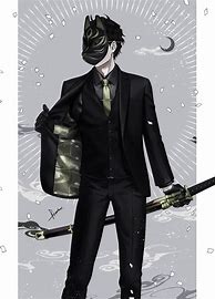 Image result for Anime Boy with Mask and Business Suit