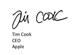 Image result for Tim Cook Signater