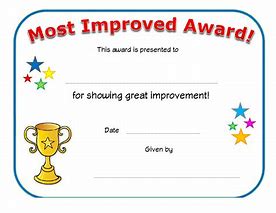 Image result for Most Improved Award