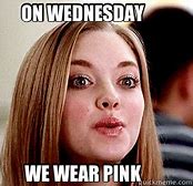 Image result for Mean Girls On Wednesdays We Wear Pink Meme