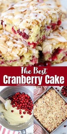 Almond Cranberry Cake - Celebrating Sweets | Cranberry coffee cake recipe, Cranberry dessert, Cranberry cake recipe