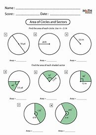 Image result for Circle Sector Area Worksheet