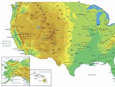 Image result for Physical Map of the United States of America