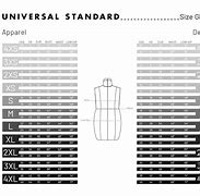 Image result for Universal Women's Size Chart