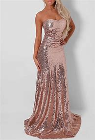 Image result for Strapless Prom Dress Gold Rose
