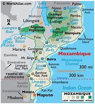 Image result for Mozambique Cities Map