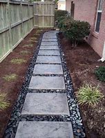 Image result for Concrete Stepping Stones with River Rock