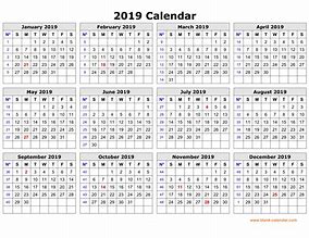 Image result for Free Printable Yearly Calendar 2018 2019