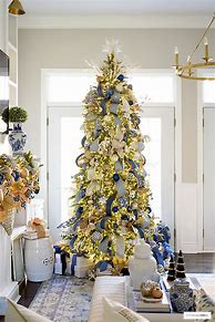 Image result for Blue and Gold Christmas Tree Decorations
