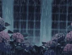 Image result for Anime Rain Landscape GIF