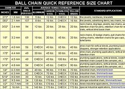 Image result for Ball Chain Sizes