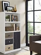 Image result for White Bookcase with Drawers