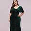 Image result for Plus Size Green Velvet Dress