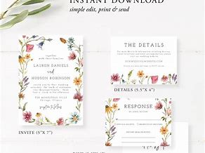 Image result for Wildflower Wedding Invitations