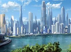 Image result for Futuristic City Concept Art Black and White