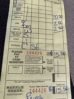 Image result for Waffle House Ticket Book Blank