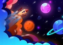 Image result for Aesthetic Cartoon Space Background