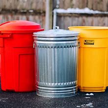 Image result for Galvanized Trash Can with Lid
