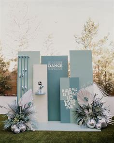 Styles of MH on Instagram: "DANCE.DANCE.DANCE  I think we bought around 12 shades of turquoise & greens to ma… | Wedding backdrop design, Backdrop design, Backdrops