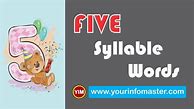 Image result for 5 Syllable Words for Family