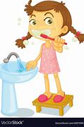 Image result for Girl Brushing Teeth Drawing