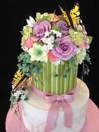Image result for Birthday Cake Fondant Flowers