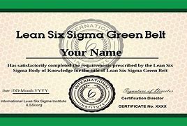 Image result for Lean Six Sigma Certificate