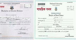 Image result for National University Bangladesh Degree Certificate