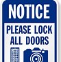 Image result for Lock Before You Walk Signs