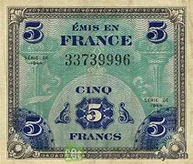Image result for French 5 Francs Banknote