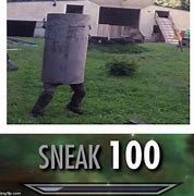 Image result for Skyrim Sneak 100 Meme