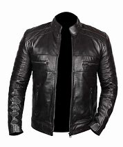 Image result for Black Genuine Leather Jacket Men