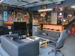 Image result for 2 Car Garage Man Cave Ideas