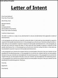 Image result for Letter of Intent