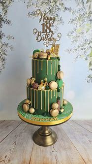 Image result for Emerald Green and Gold Birthday Cake