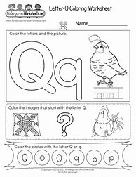 Image result for Letter Q Toddler Worksheet